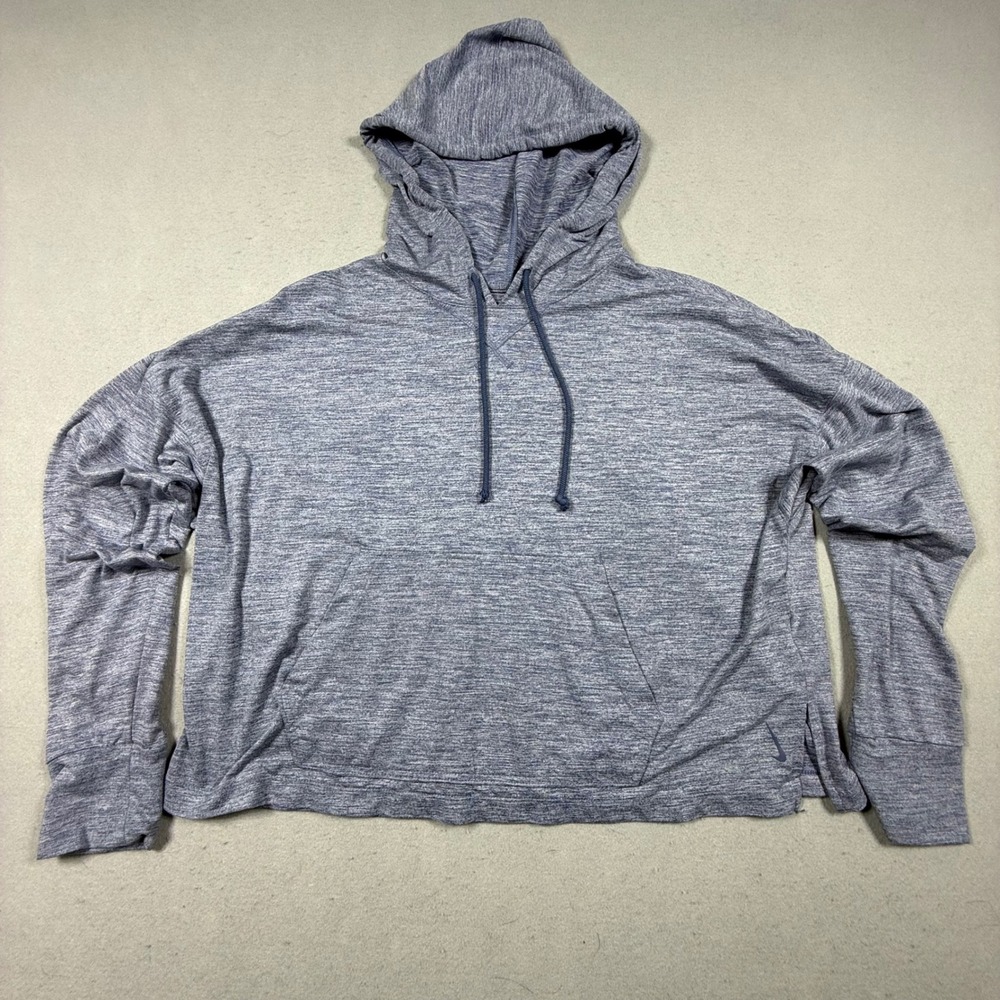 Nike Dri-FIT Blue Heathered Long Sleeve‎ Hoodie Sweatshirt Womens Large
